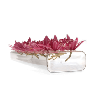 Rectangle Flute Glass Modern Clear Flower Vase