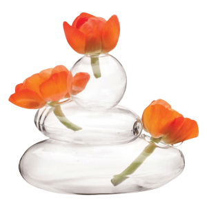 Rockpile Glass Modern Clear Flower Vase